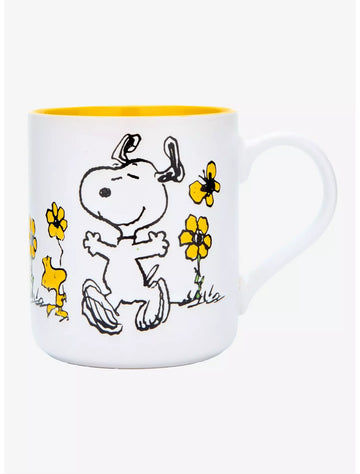 Taza Peanuts Snoopy & Woodstock Floral
