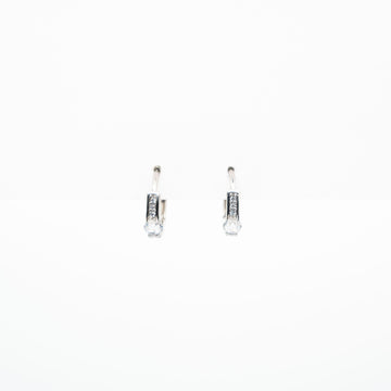 Aretes Plateados Con Franja Strass