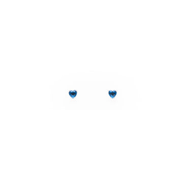Aretes De Corazón Azul