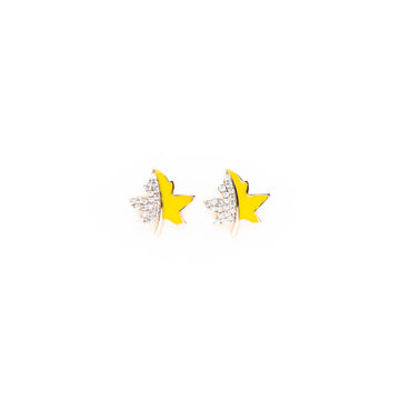 Aretes De Hoja Con Strass
