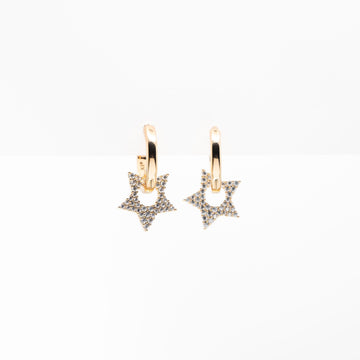 Aretes De Estrella Colgante Strass