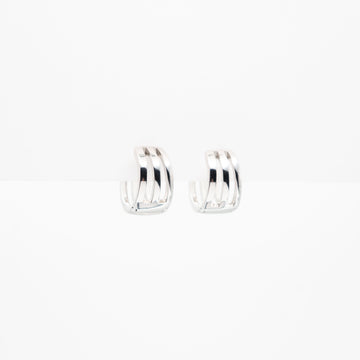 Aretes Plateados De Argolla