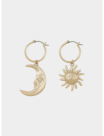 Aretes Sol y Luna Hoops