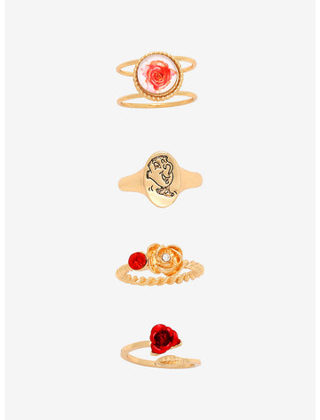 La Bella Y La Bestia Set De Anillos