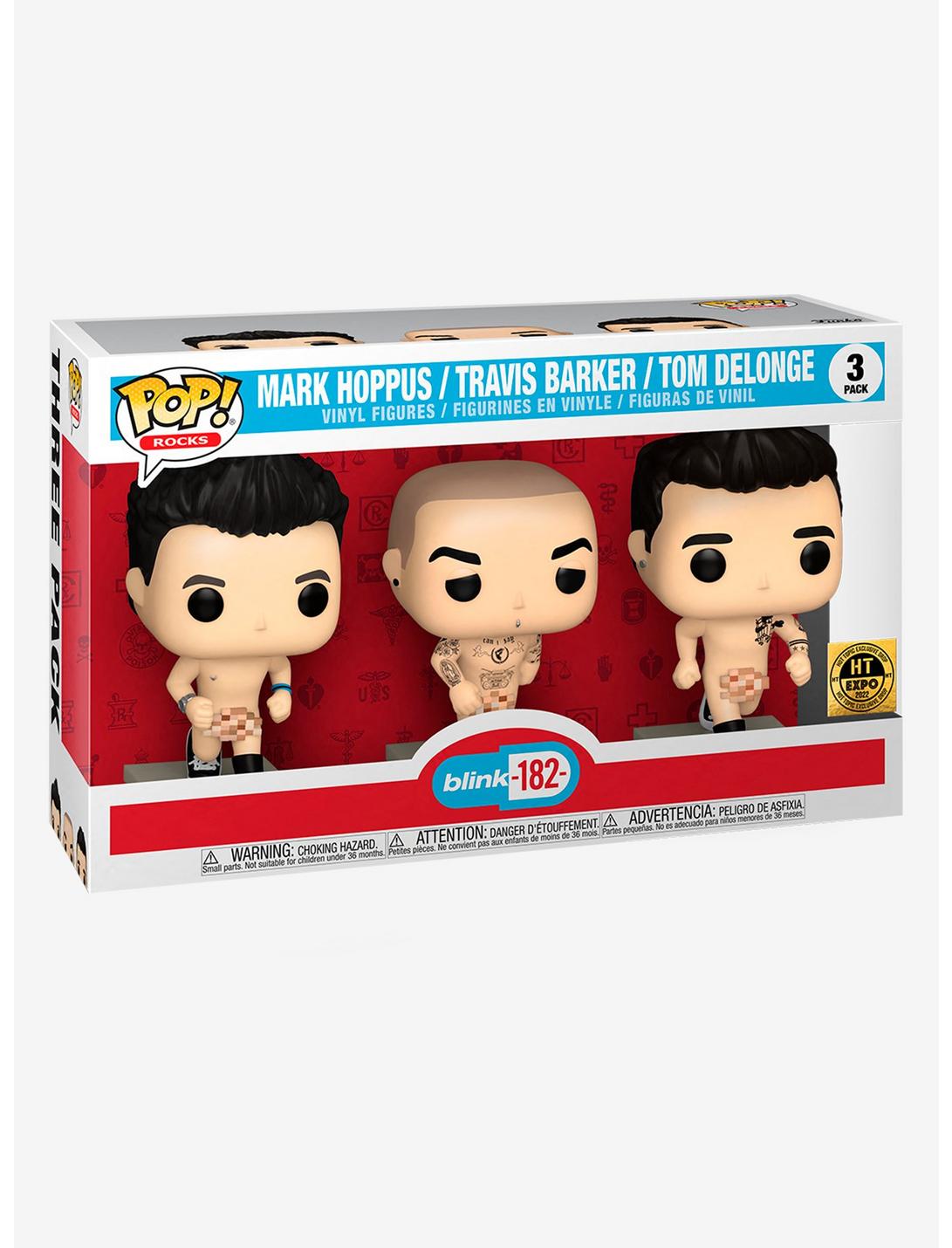 Funko Blink-182 Pop! Rocks Mark Hoppus Travis Barker & Tom Delonge Vinyl Figure Set 2022 HT Expo Exclusive