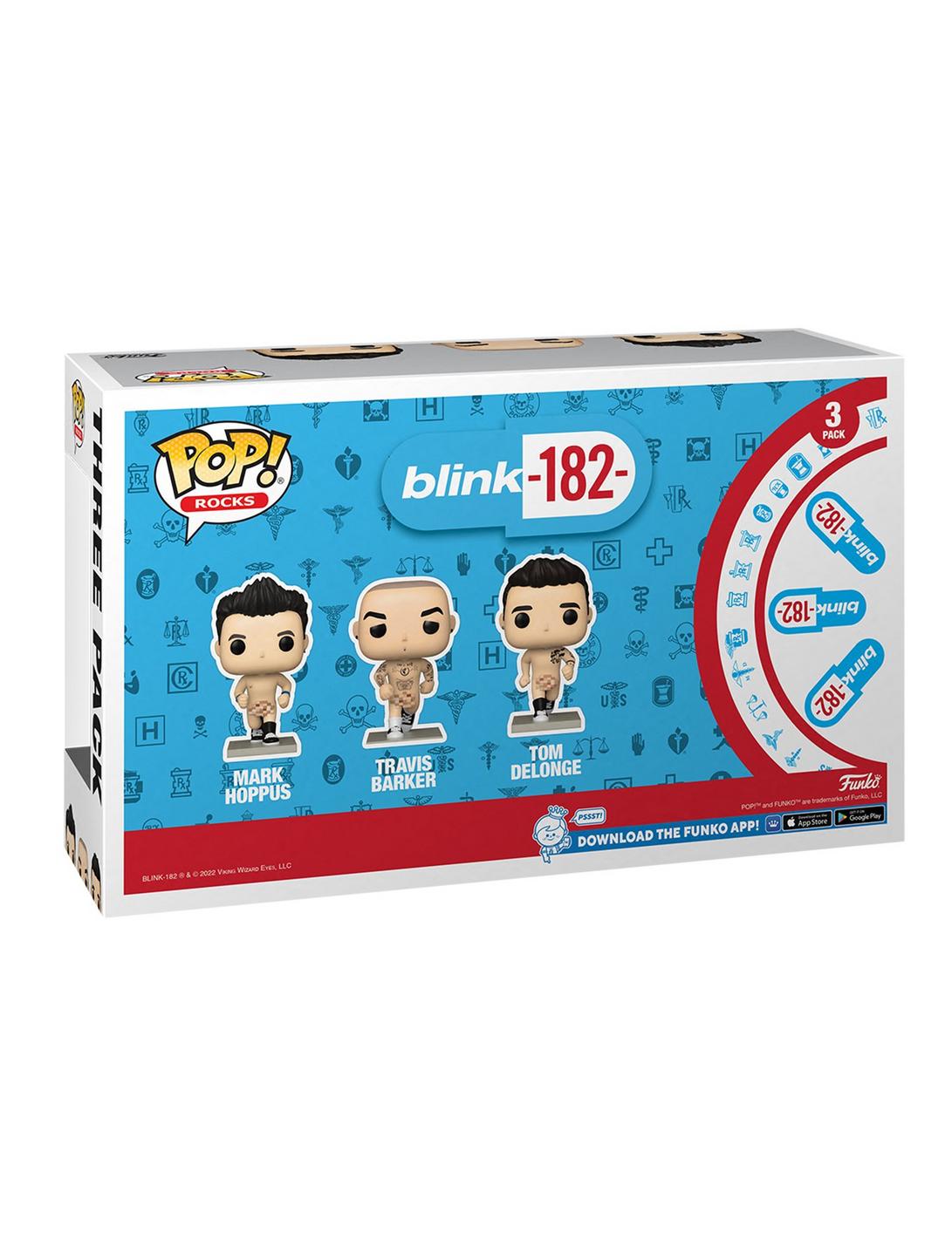 Funko Blink-182 Pop! Rocks Mark Hoppus Travis Barker & Tom Delonge Vinyl Figure Set 2022 HT Expo Exclusive