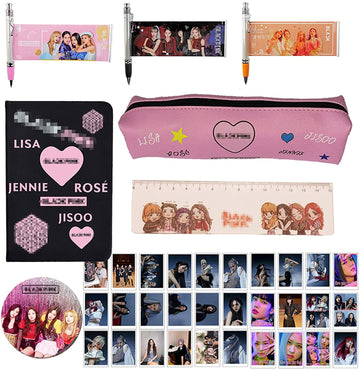 Black Pink Set Oficina Lapicera Cuaderno