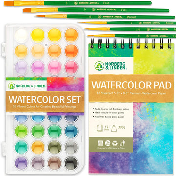 Set De Acuarela Cuaderno Y Pinceles