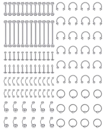 Jstyle Set De Piercings 120 Piezas