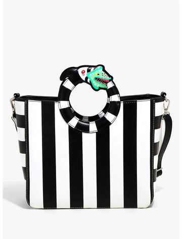 BeetleJuice Mochila Satchel Gusano Rayas