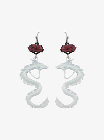Estudio Ghibli Aretes Dragon Haku Flor
