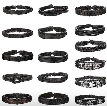 Pulseras De Cuero Set 16 Piezas Brazaletes