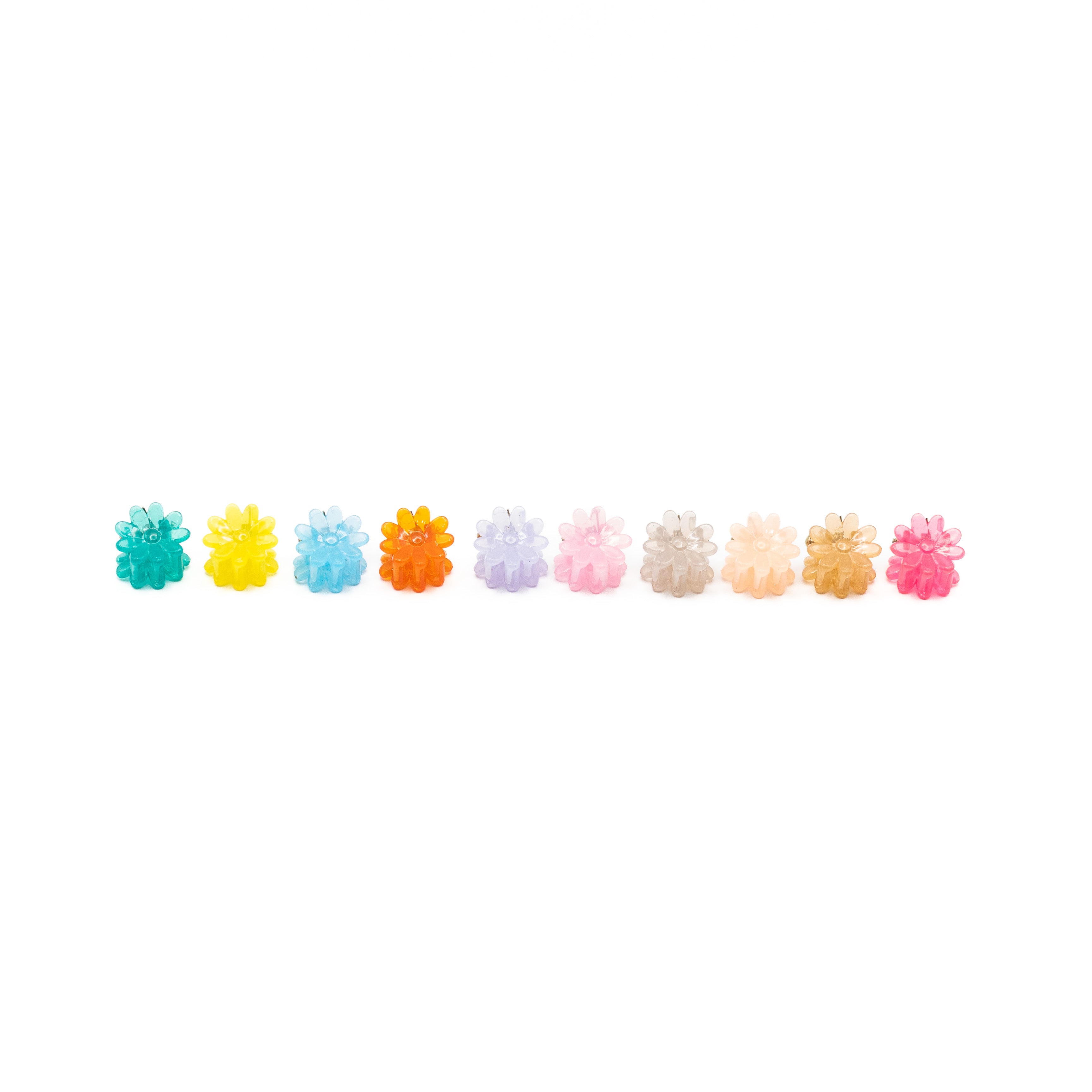 Mini Pinzas De Flores Multicolor