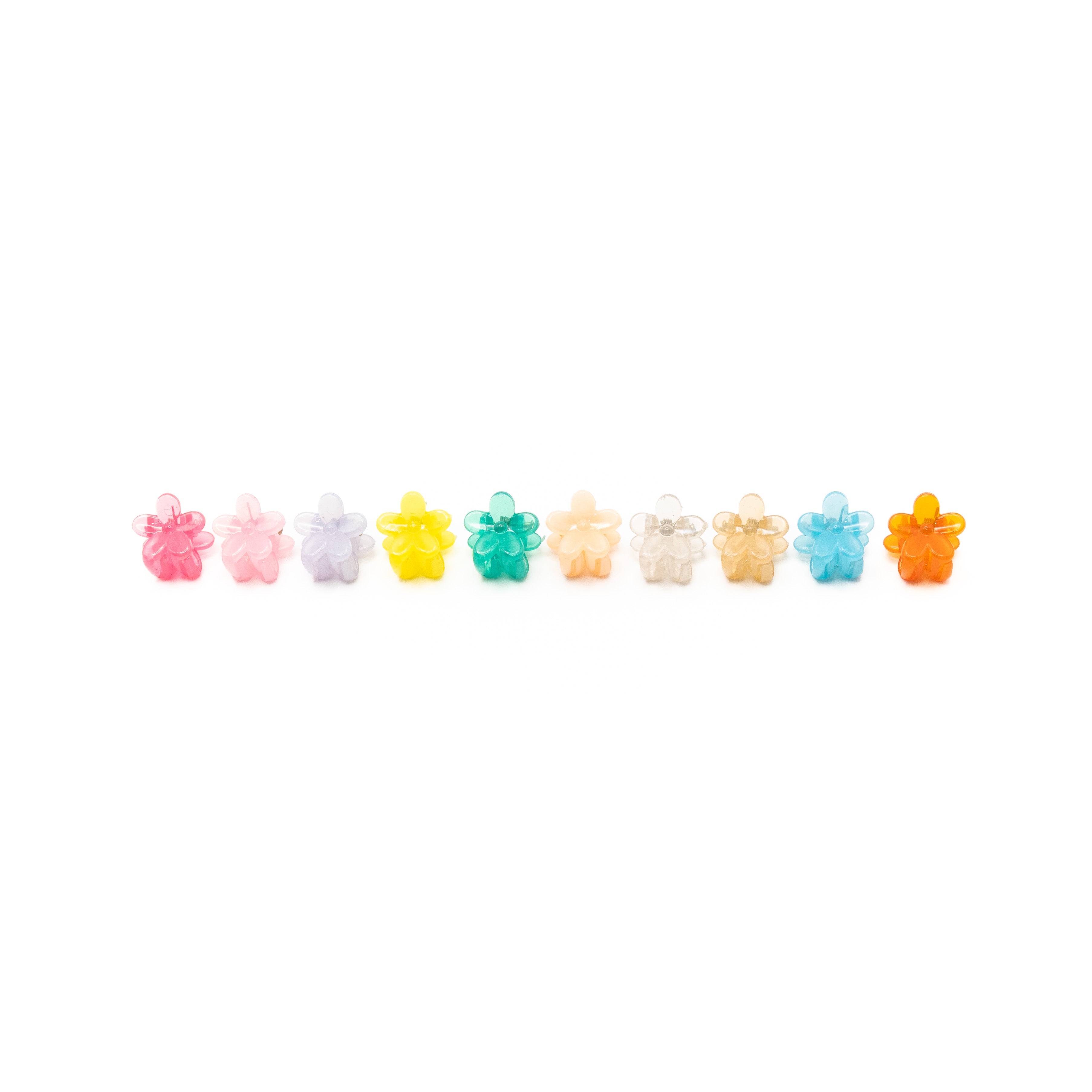 Mini Pinzas De Flores Multicolor