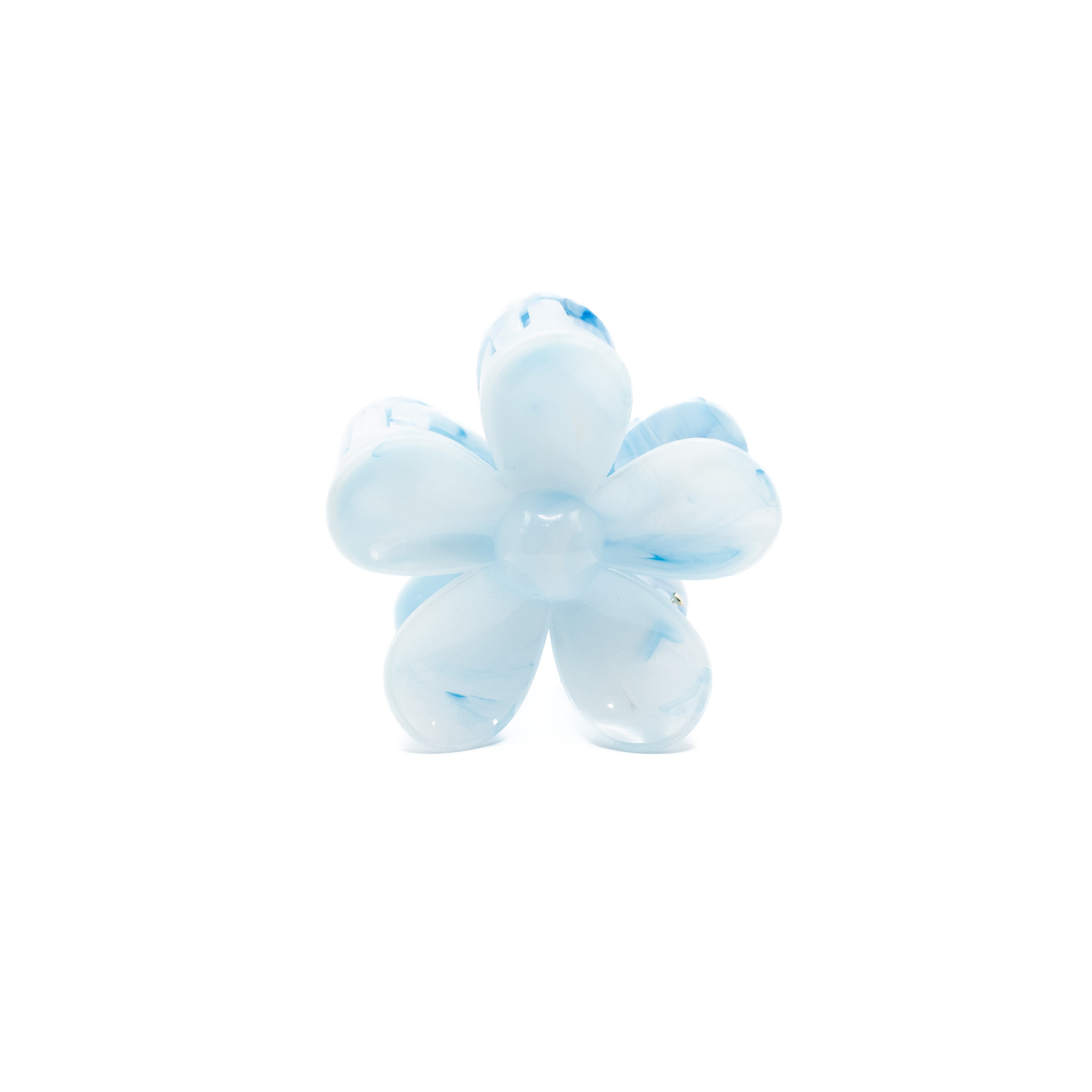 Pinza Flor Azul Y Blanco