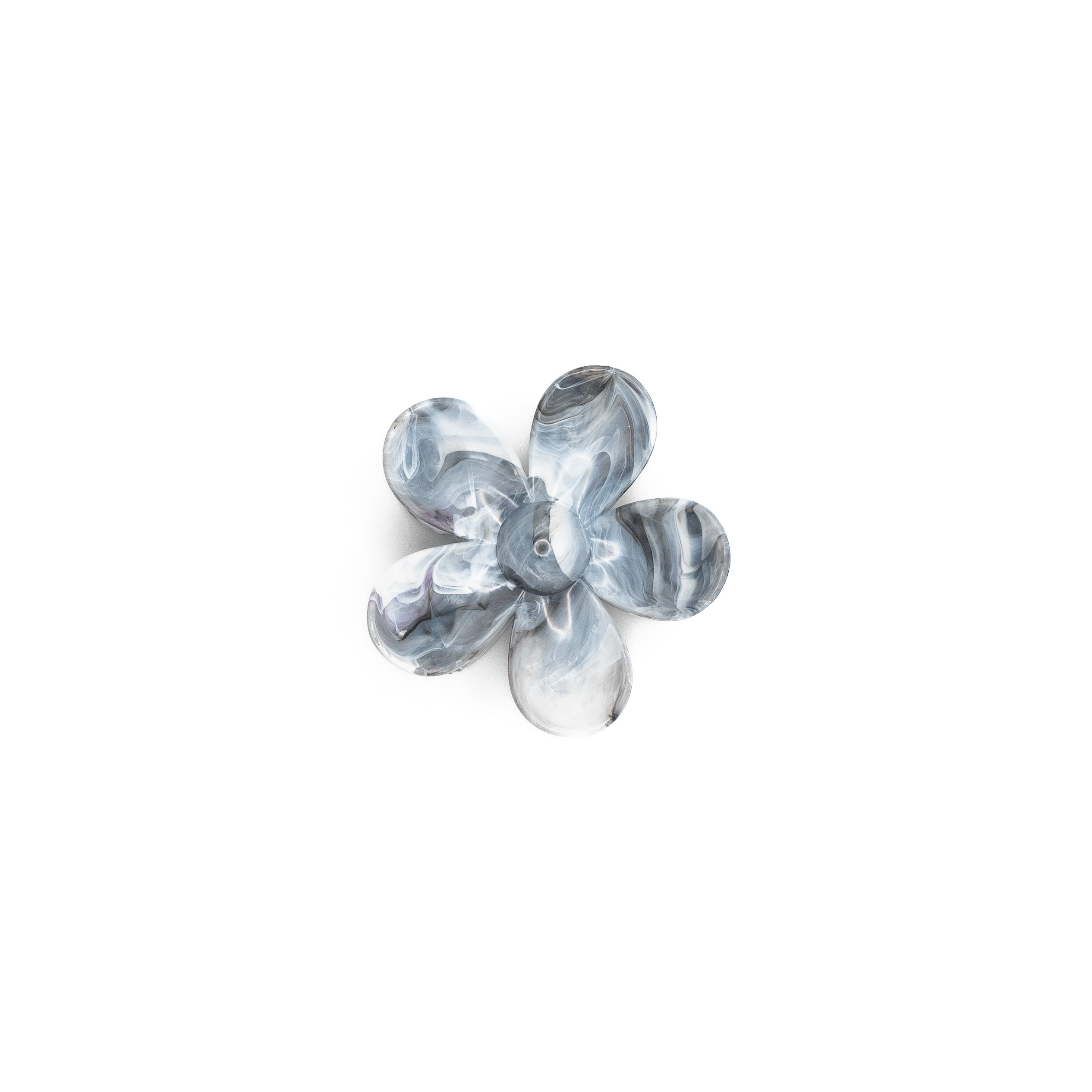 Pinza Flor Gris Y Blanco