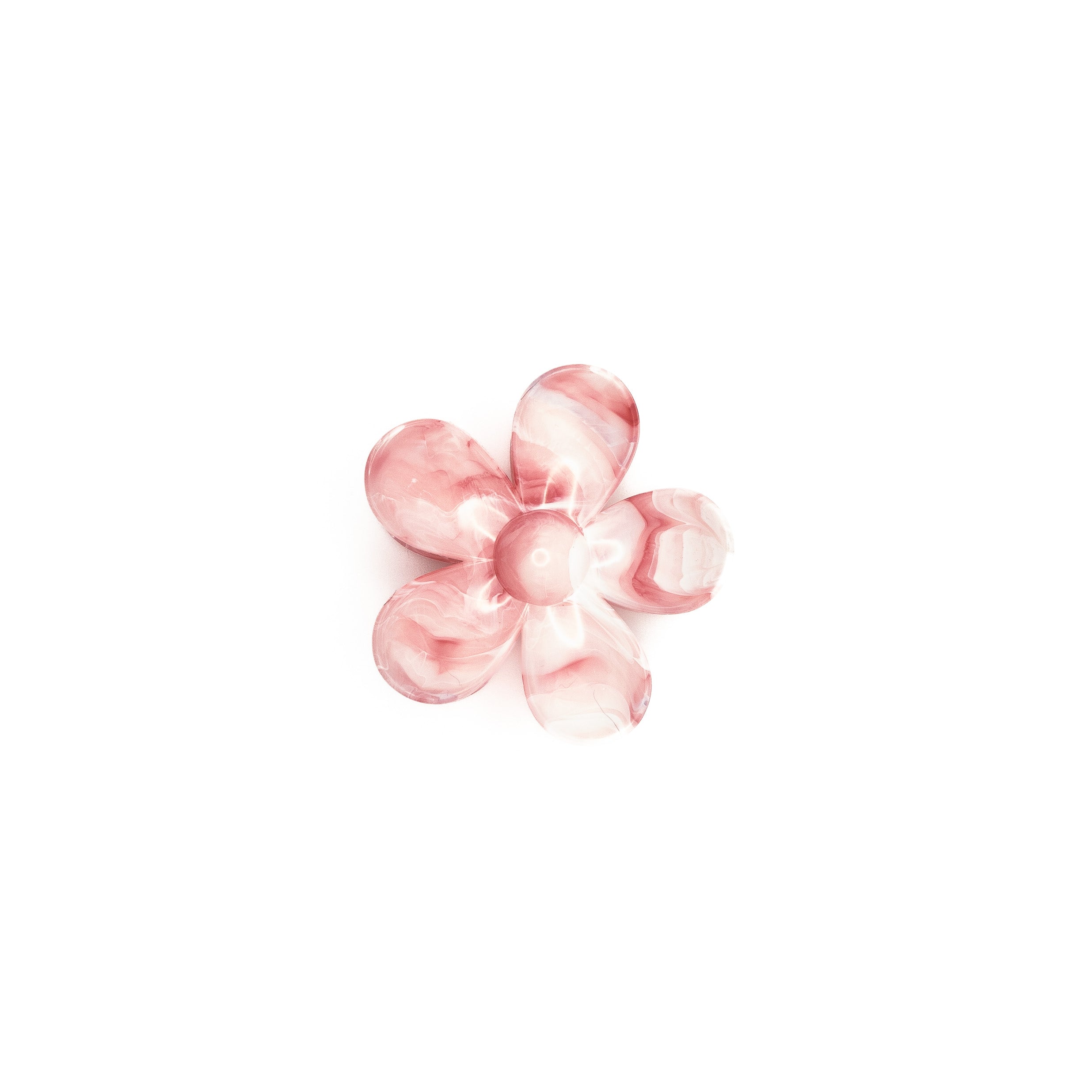 Pinza Flor Rosa Y Blanco