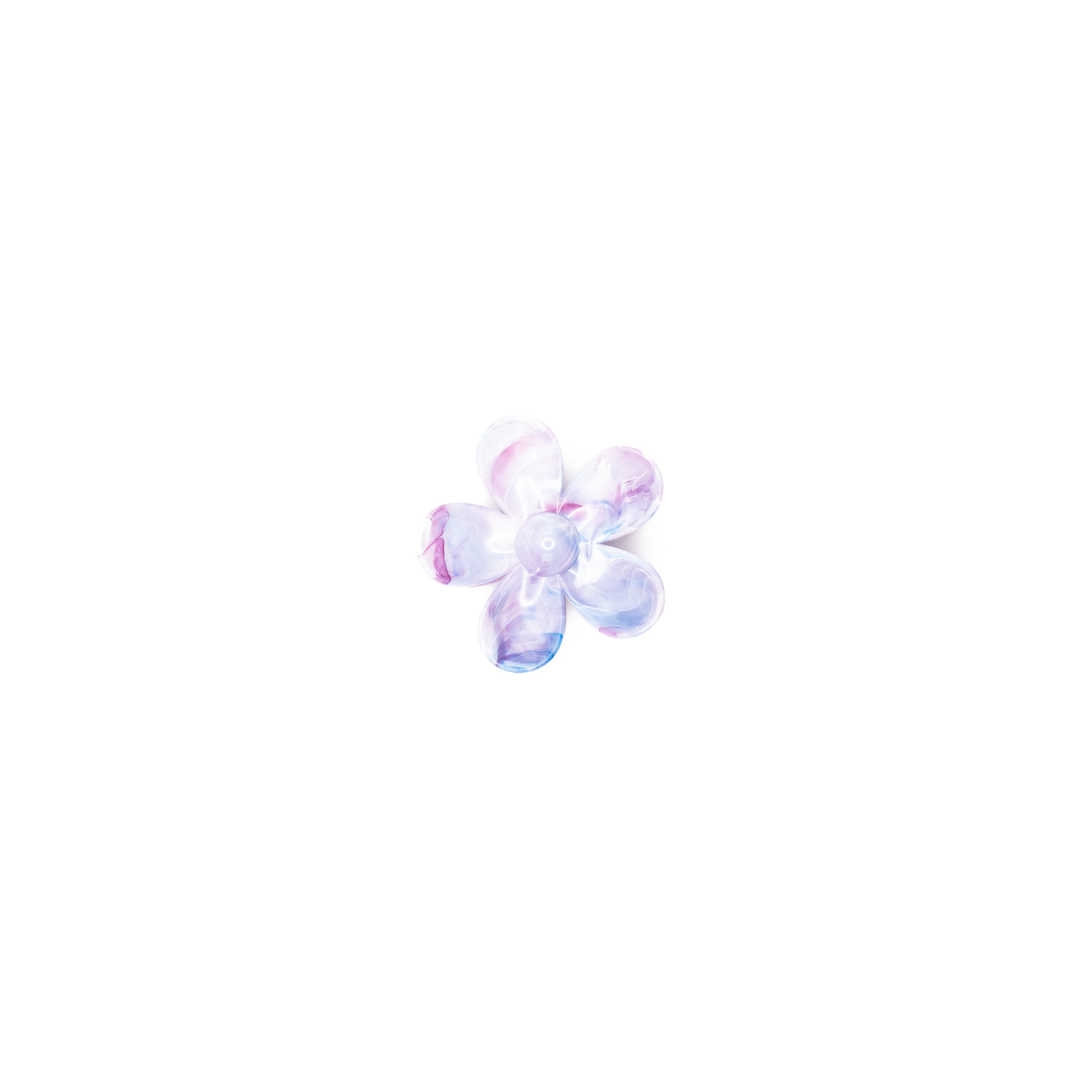 Pinza Flor Morado Y Azul
