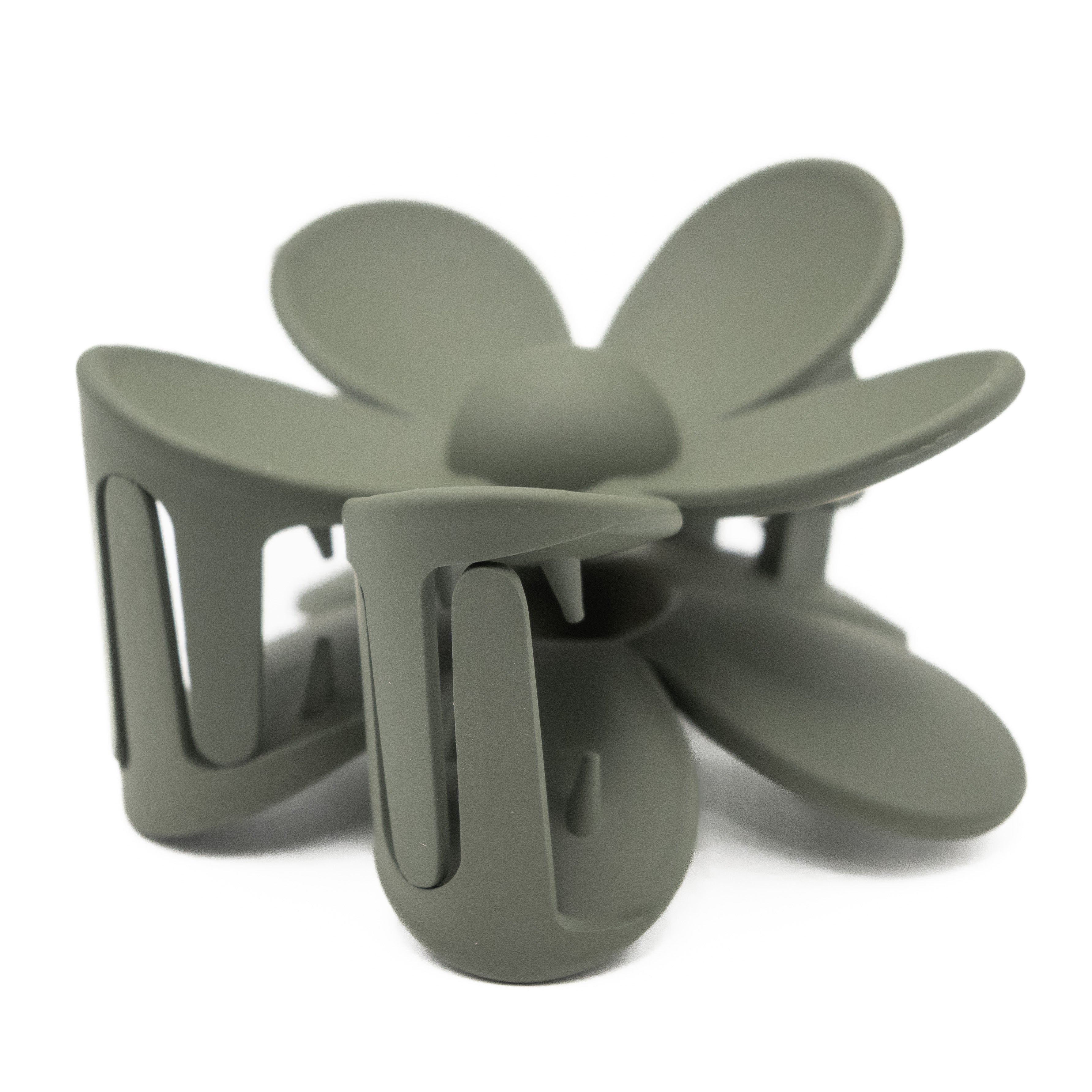 Pinza Flor Verde Musgo