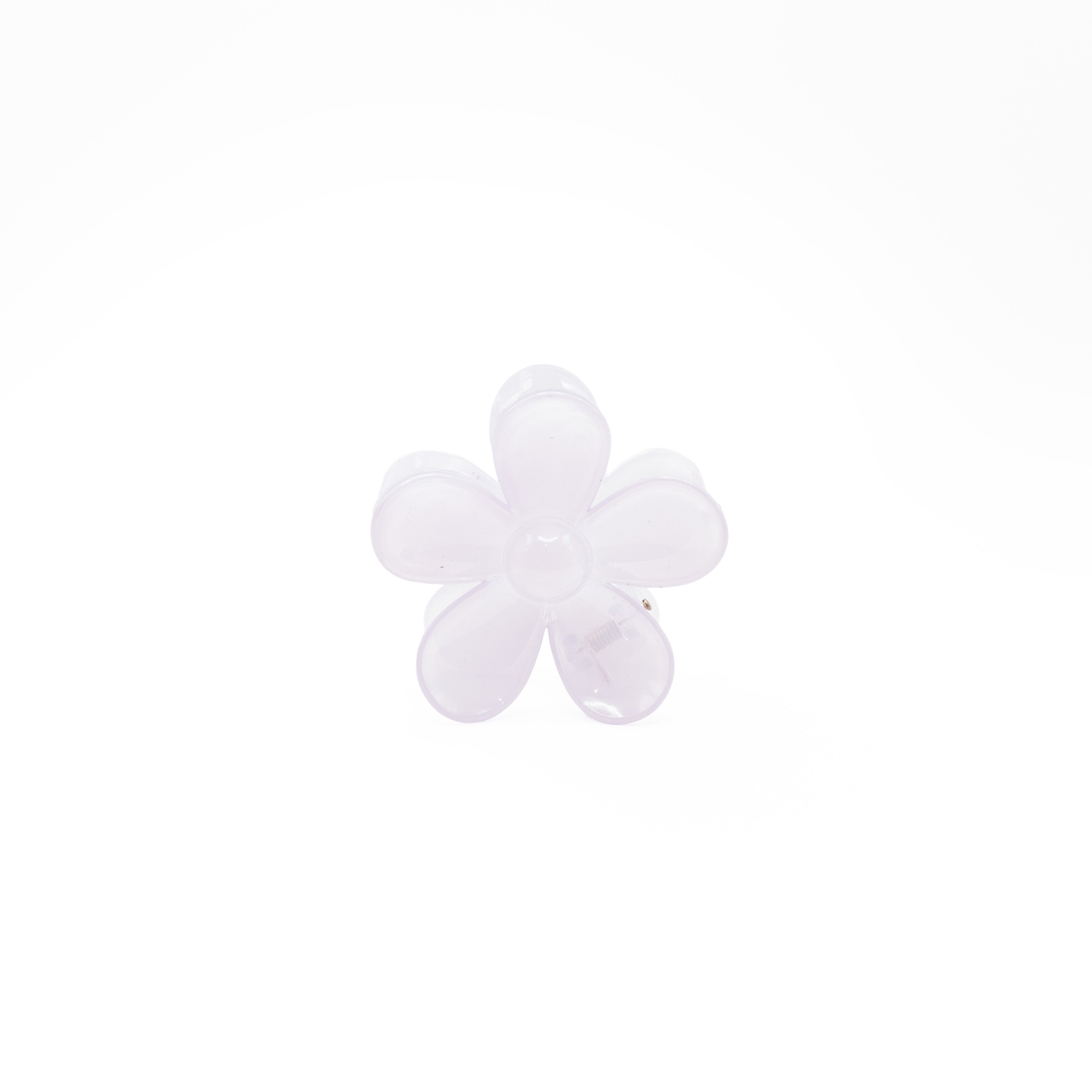 Pinza Flor Morado Transparente