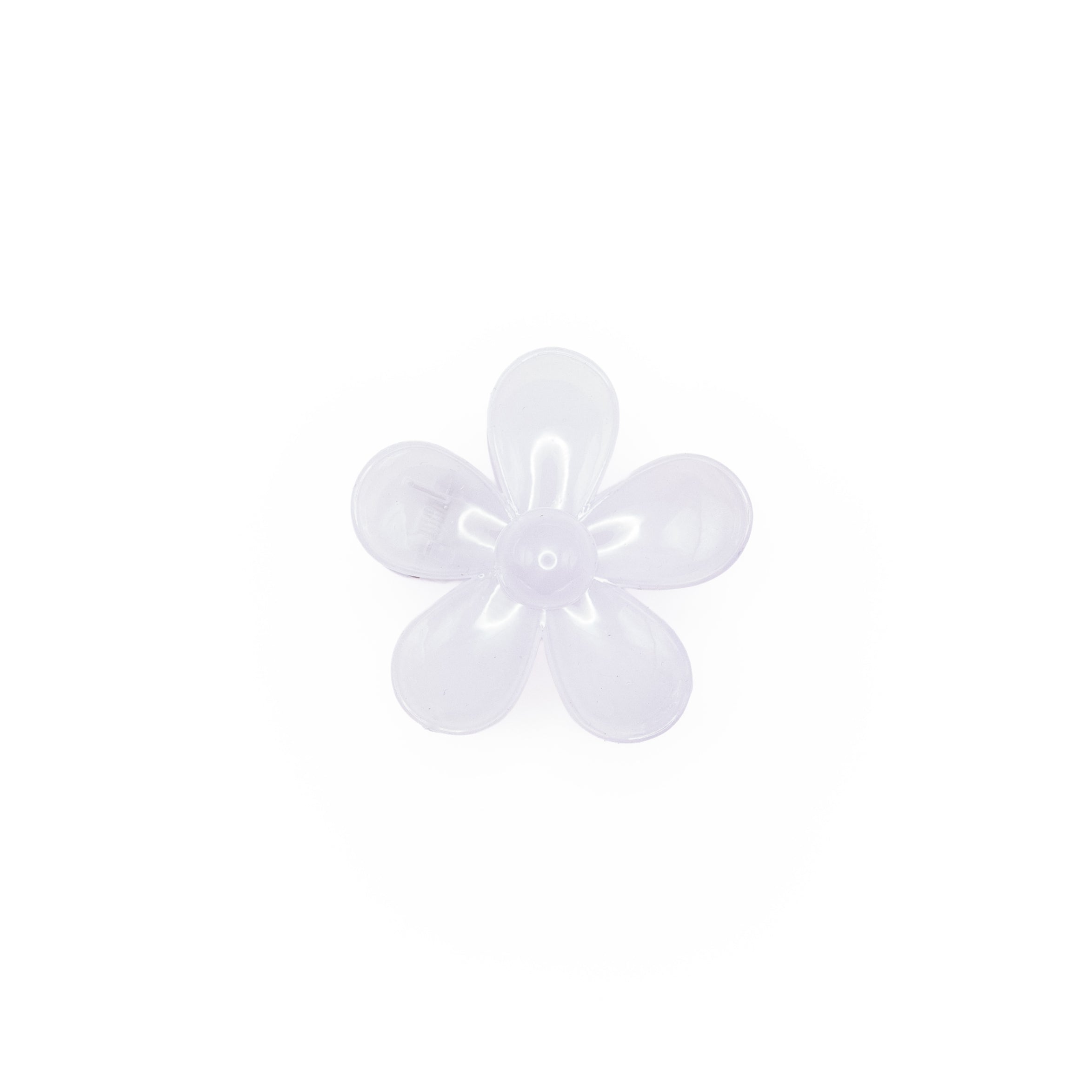 Pinza Flor Morado Transparente