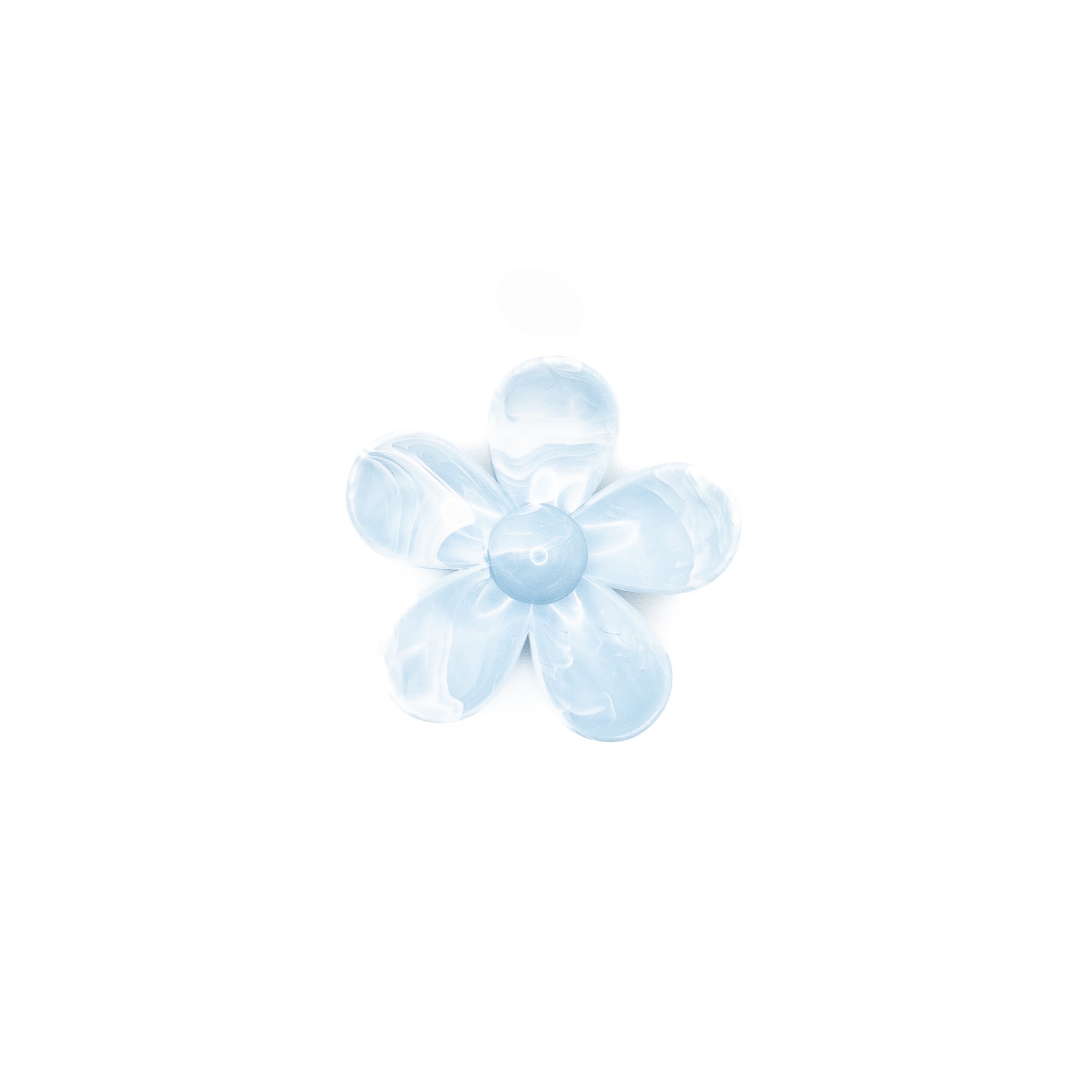 Pinza Flor Azul Y Blanco