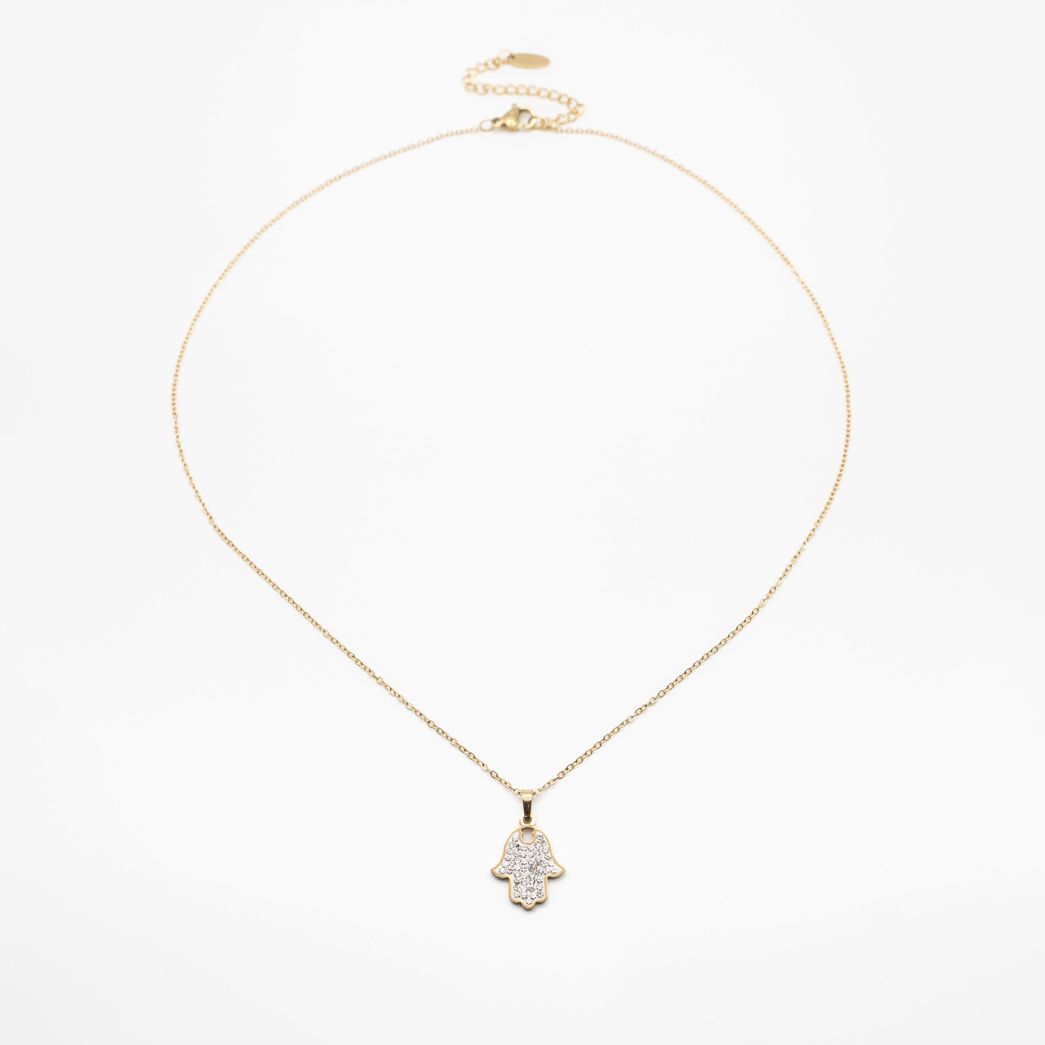 Collar Con Dije De Mano Strass