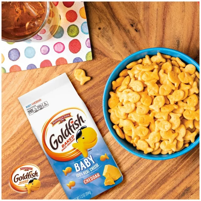 Goldfish Baby Cheddar Crackers, Snack Crackers, 7.2 oz Bag