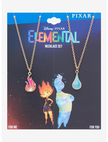 Set Collar Juego Bestie Fuego Y Agua Elemental Disney Pixar