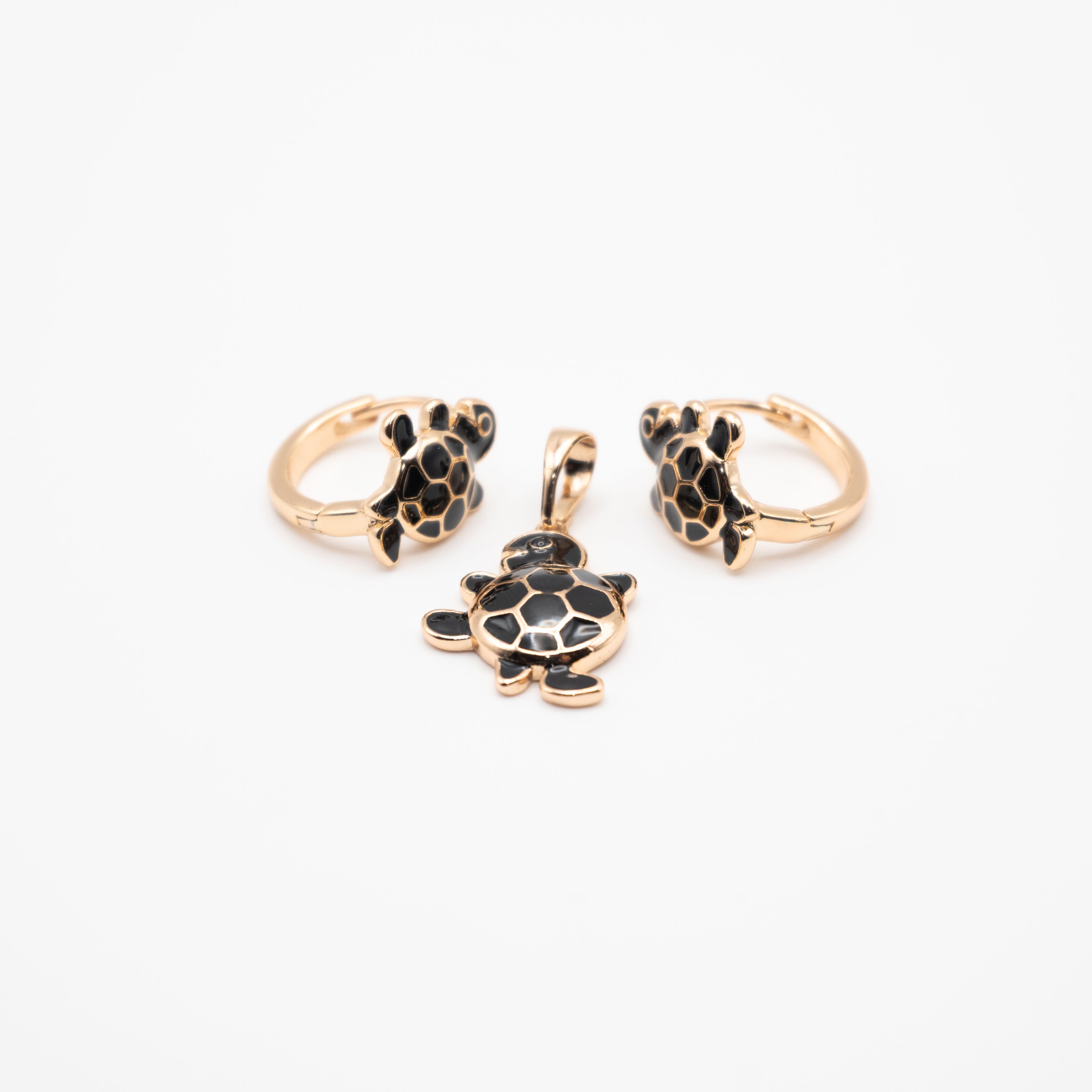 Set De Aretes Y Dije De Tortuga