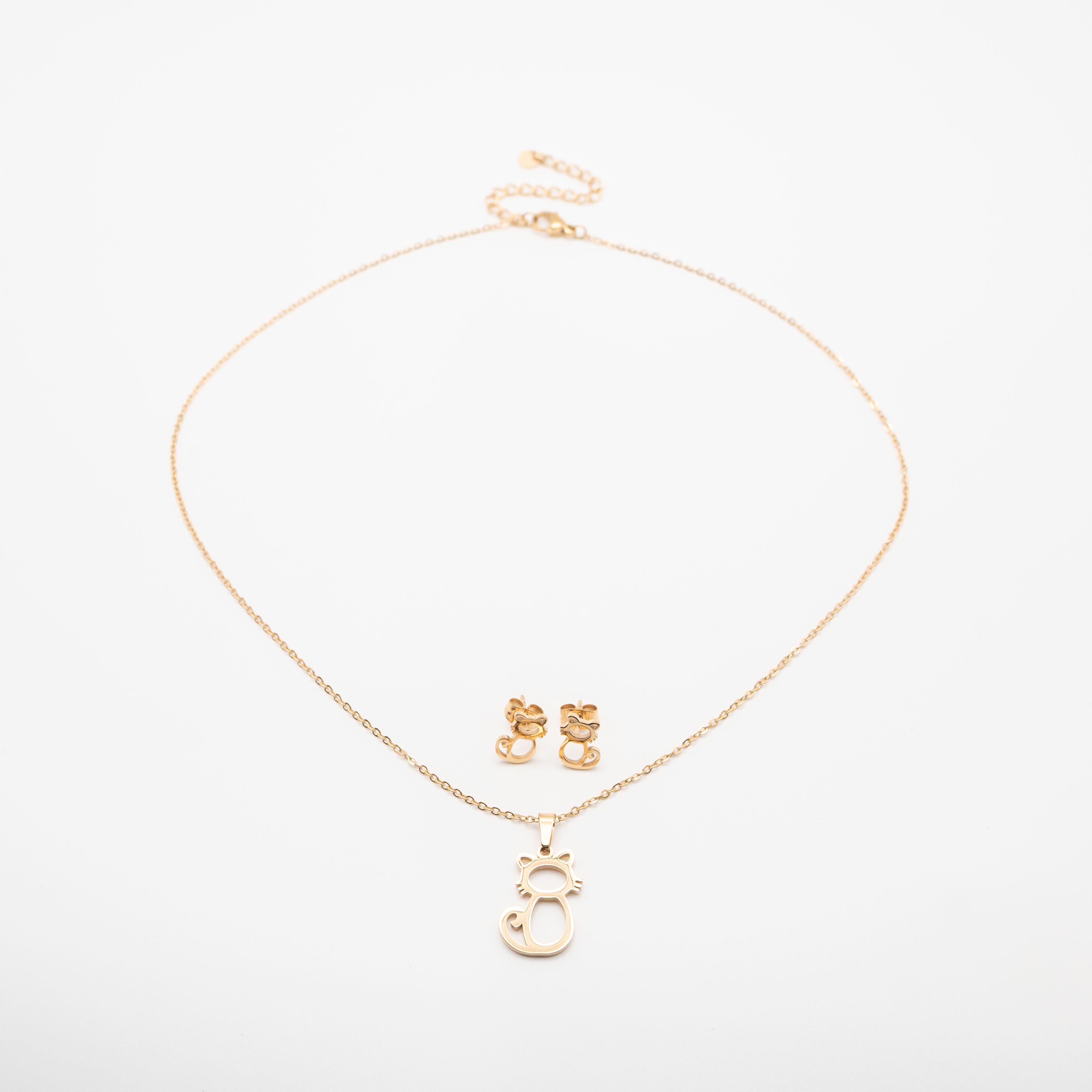Set De Aretes Y Collar Gatos