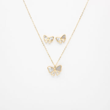 Set De Aretes Y Collar Moños