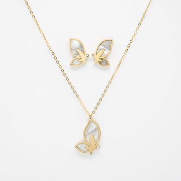 Set De Aretes Y Collar De Mariposa