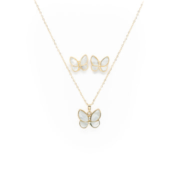 Set De Aretes Y Collar De Mariposas