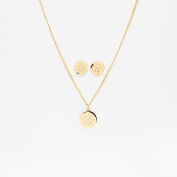 Set De Collar Y Aretes Con Diseño Calado