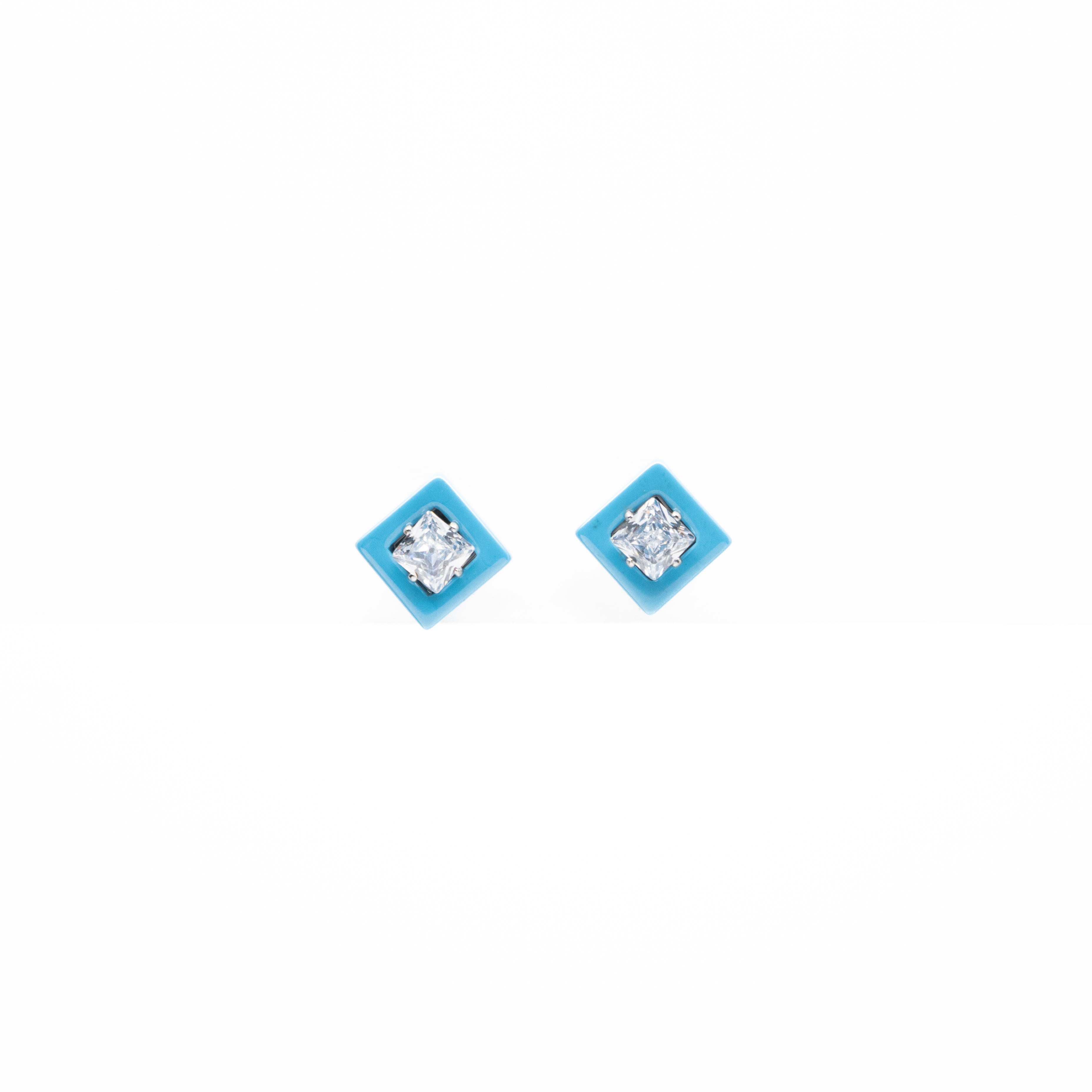 Aretes Cuadrados Con Circonia