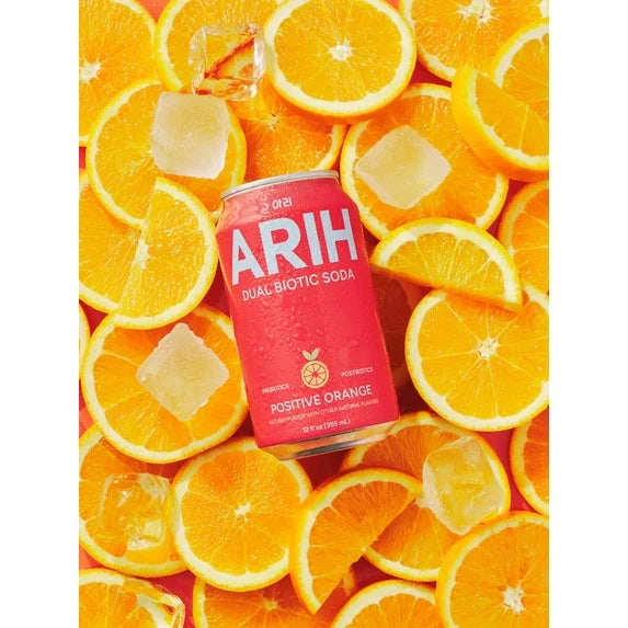 ARIH Refresco Biótico Dual, Refresco Funcional Prebiótico y Postbiótico, Bajo en Azúcar, 12 fl oz, Paquete de 4