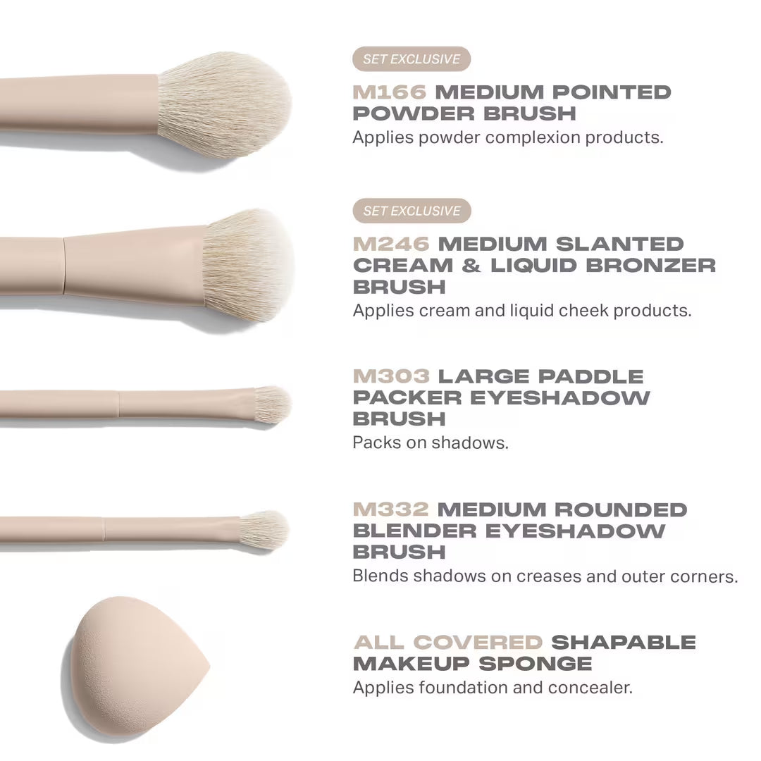 Morphe Oat Latte 5-Piece Face & Eye Brush Set