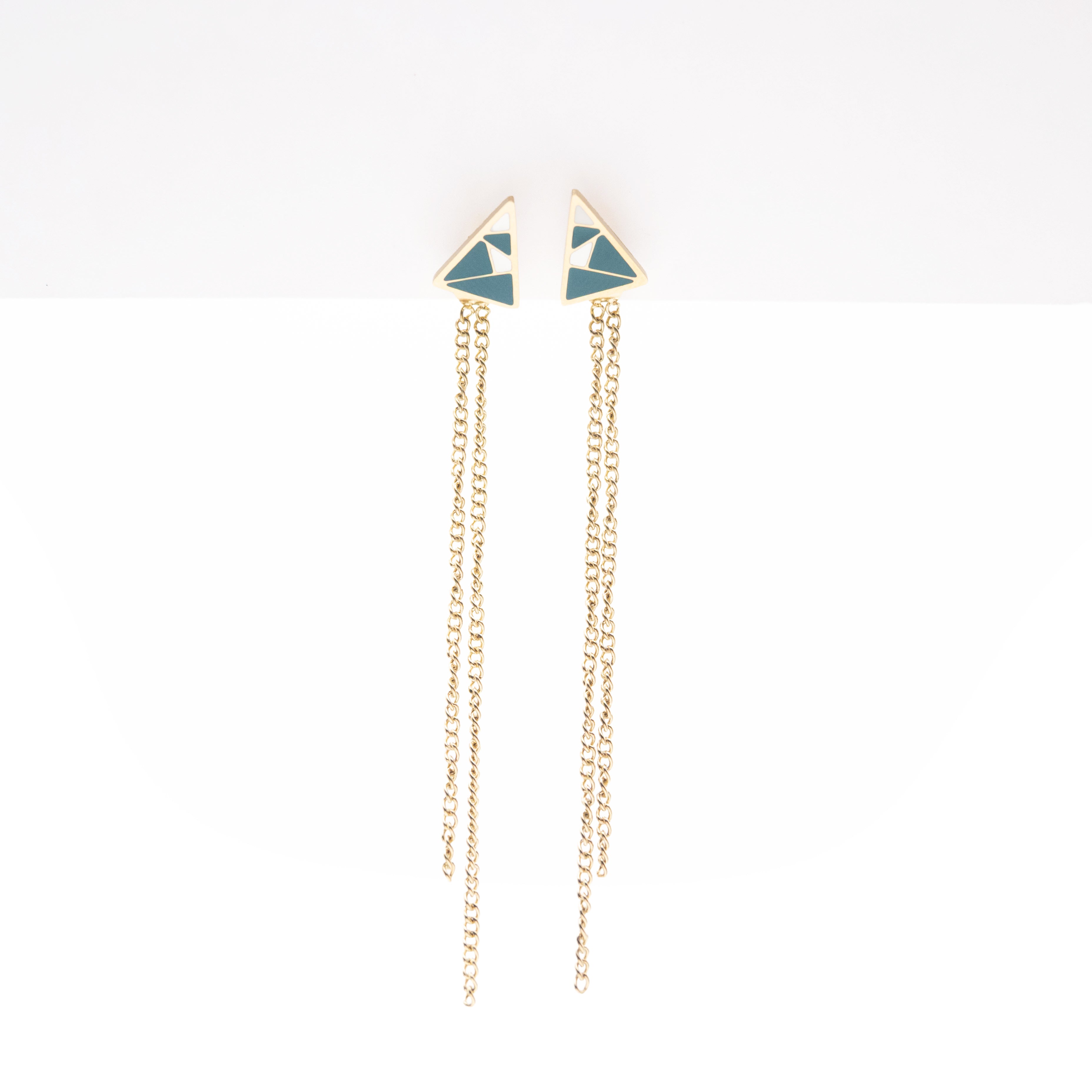 Aretes Triangulares Cadena Colgante