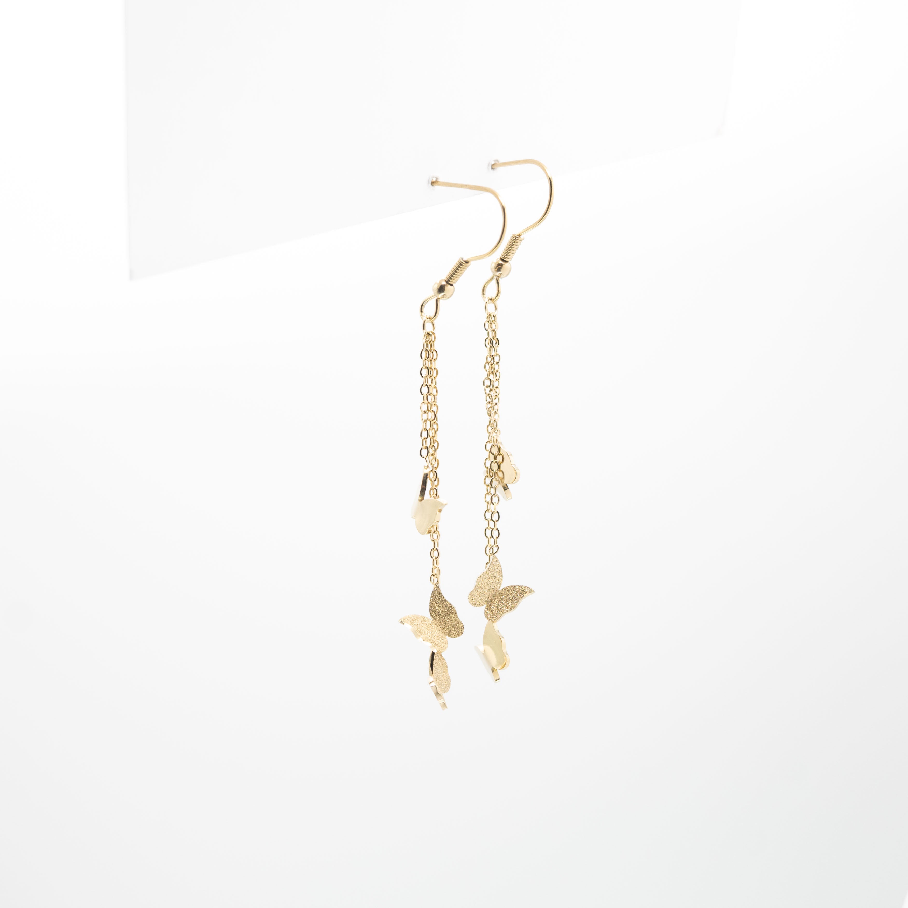 Aretes Colgantes Multicadena Mariposa