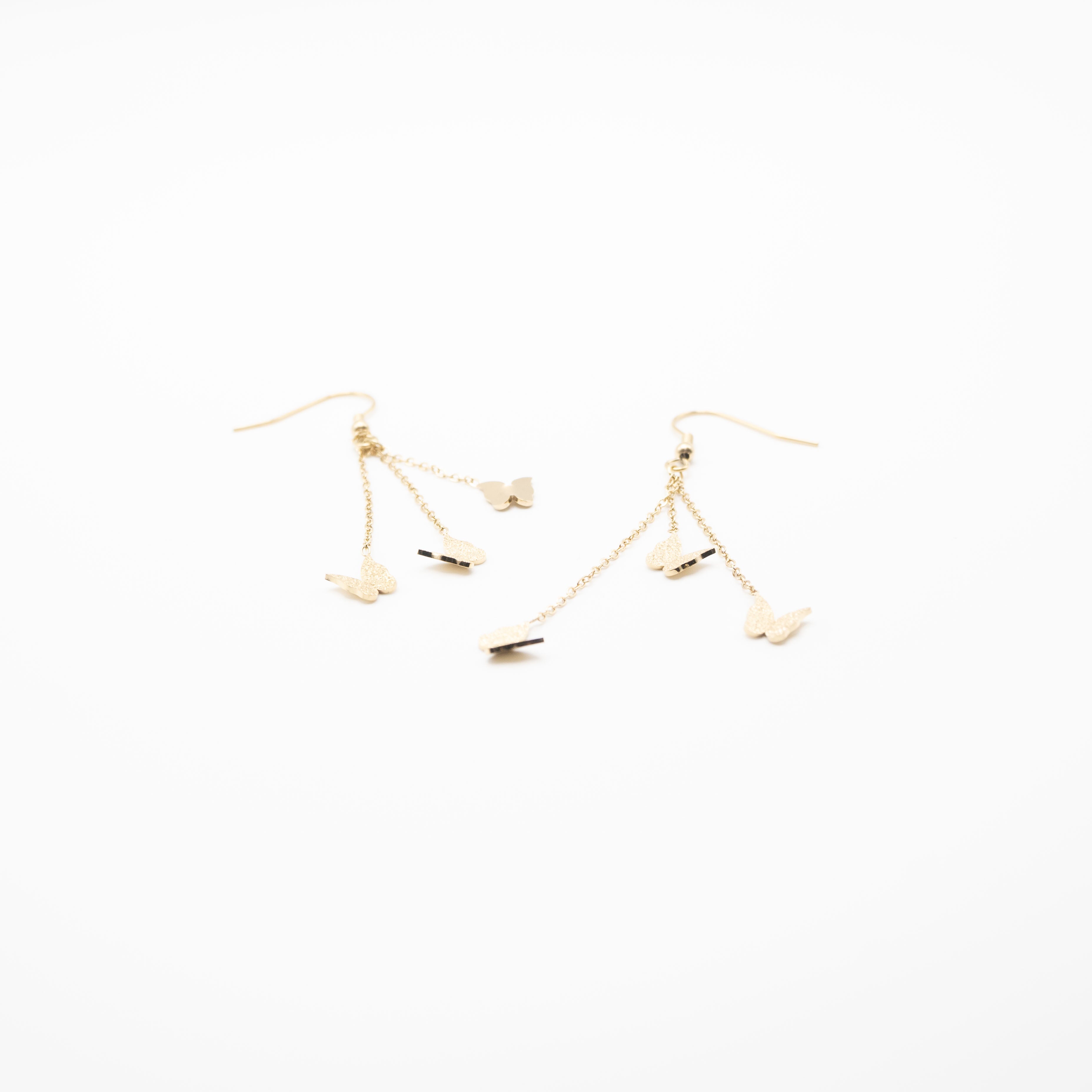 Aretes Colgantes Multicadena Mariposa