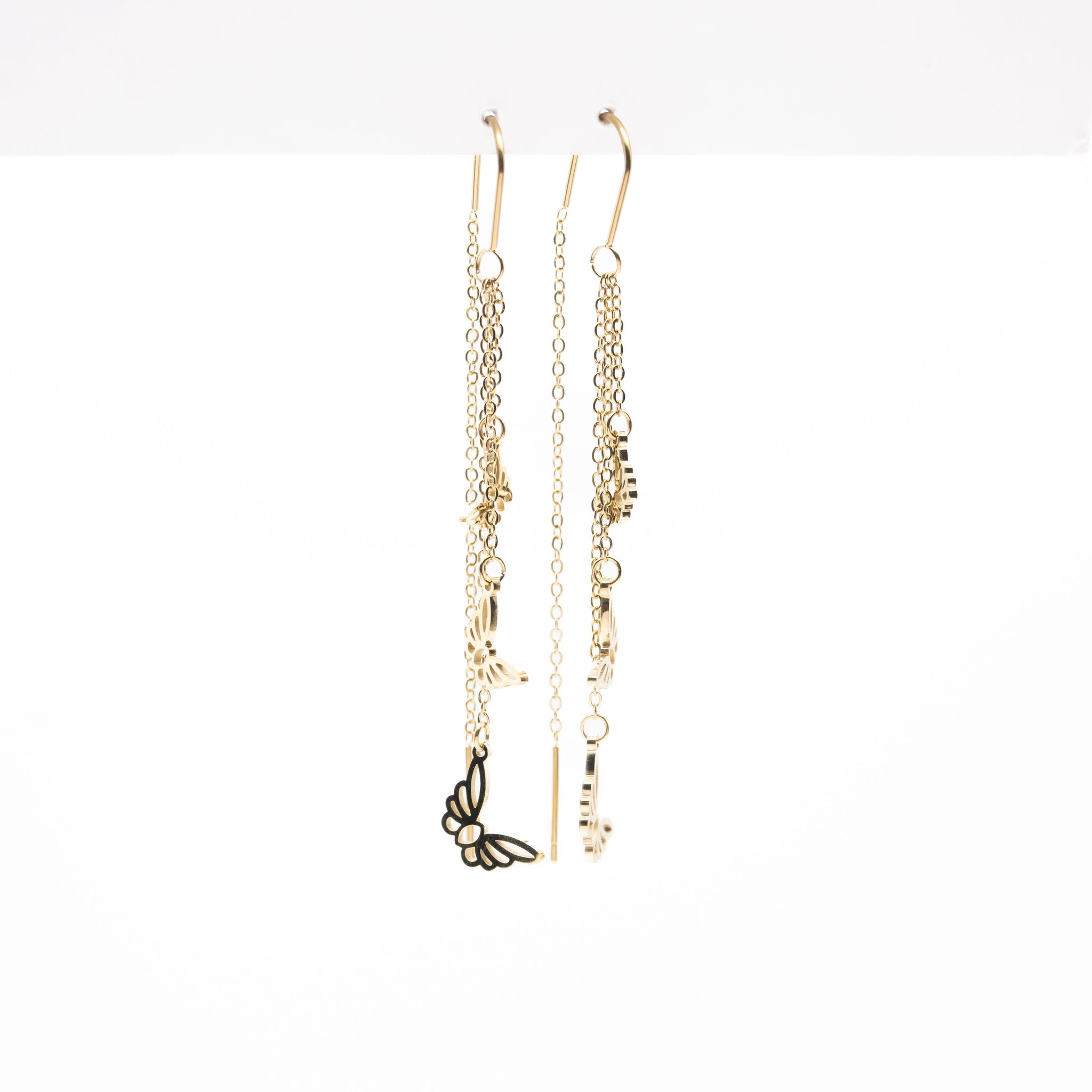 Aretes Multicadena De Mariposas