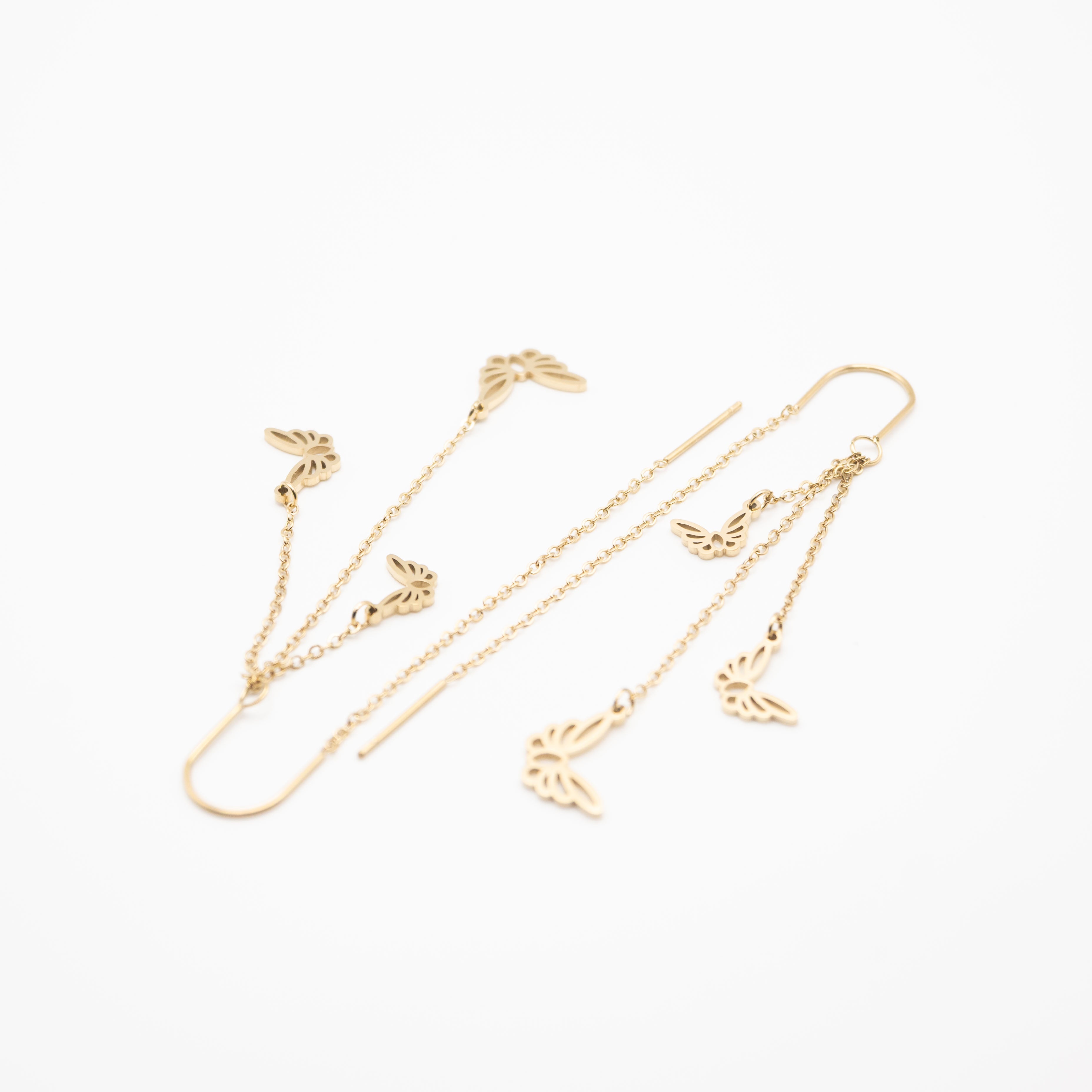 Aretes Multicadena De Mariposas