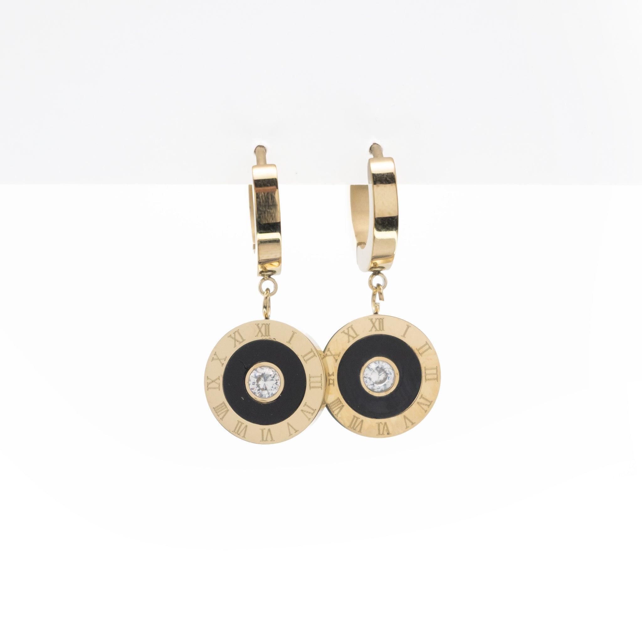 Aretes De Reloj Con Circonia