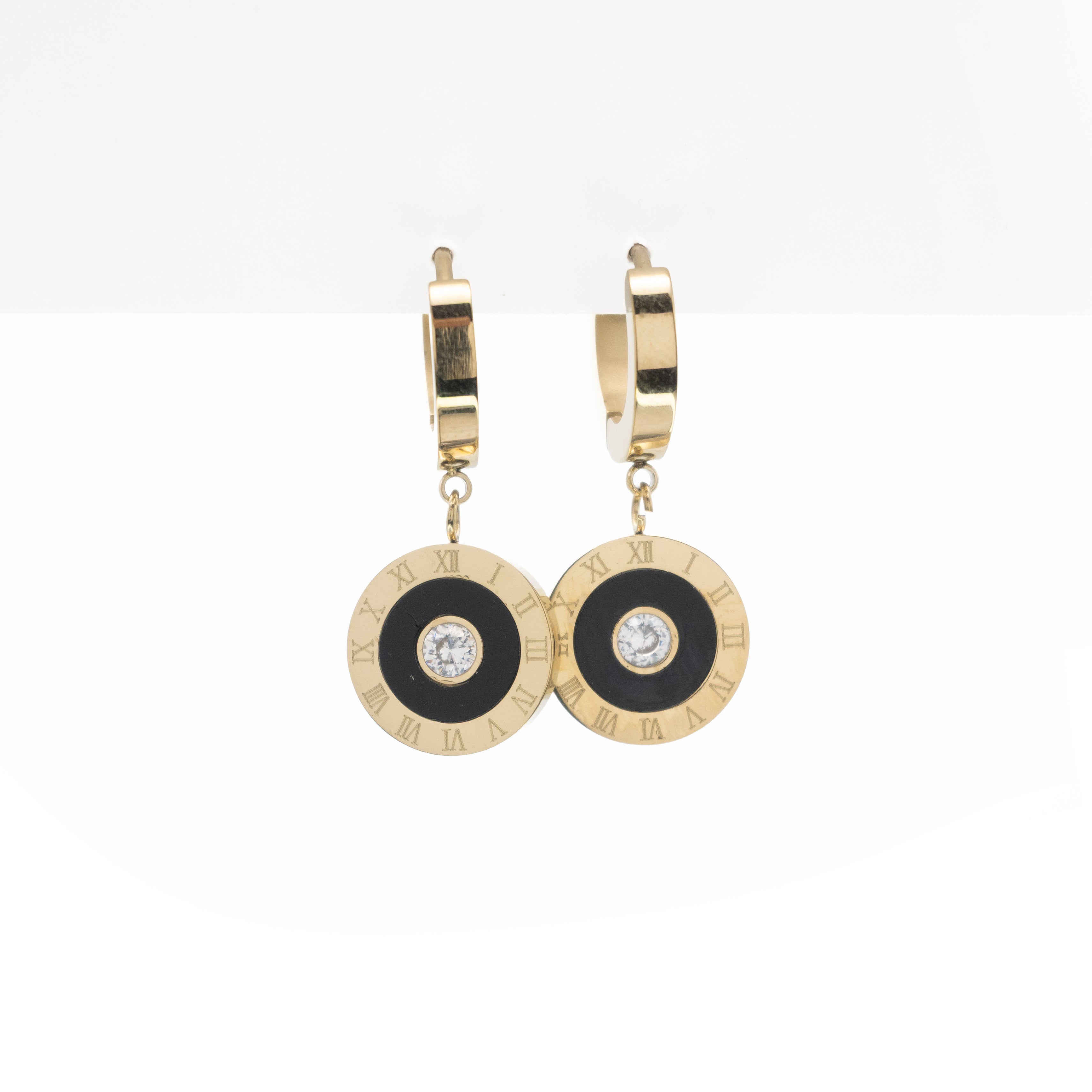 Aretes De Reloj Con Circonia