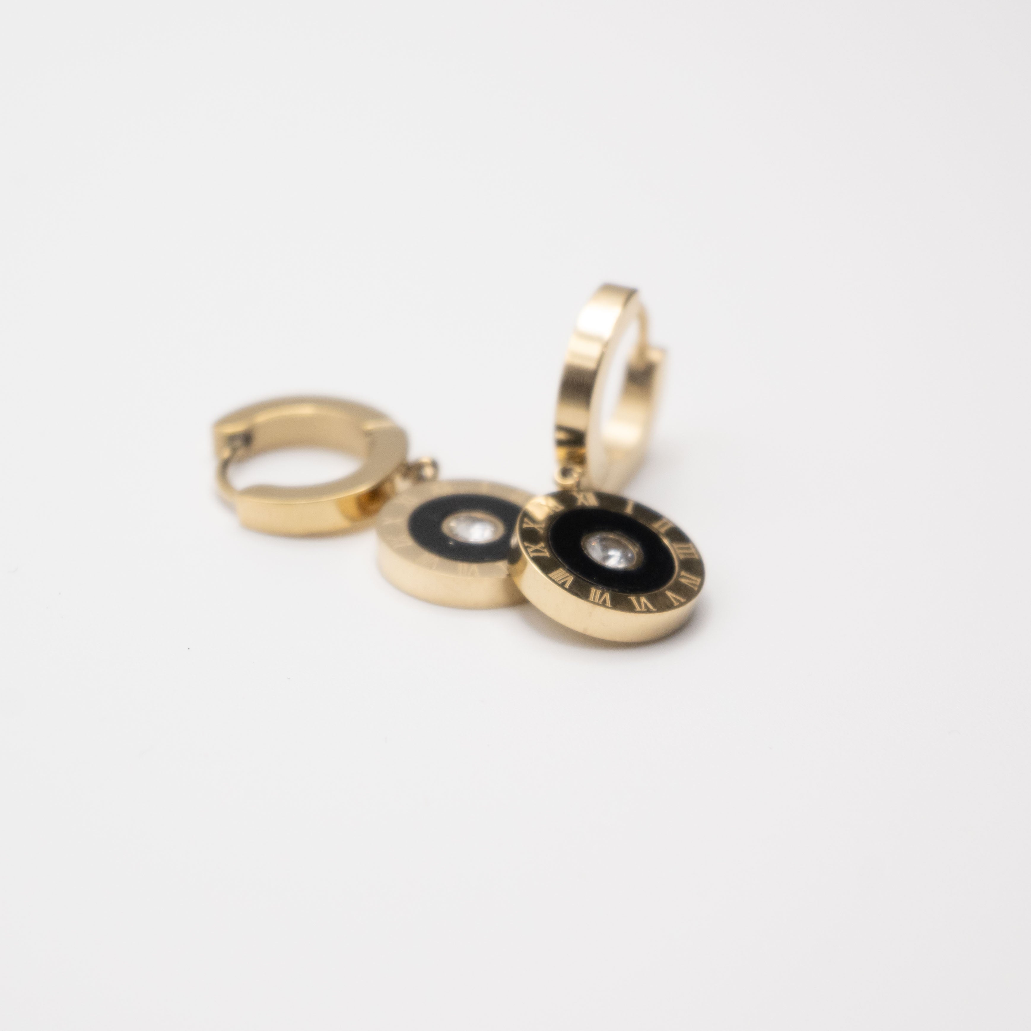 Aretes De Reloj Con Circonia