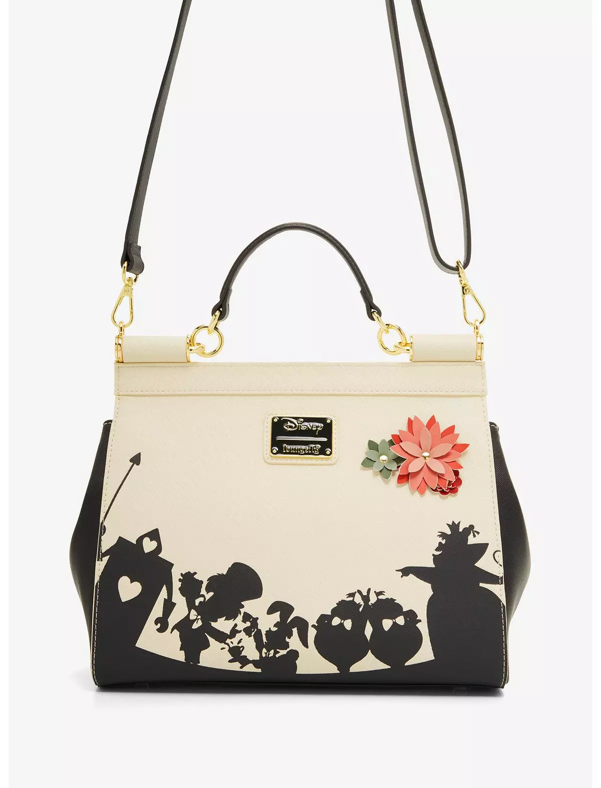 Alicia En El Pais De Las Maravillas Bolsa Crossbody Floral Silhouette Portaretrato