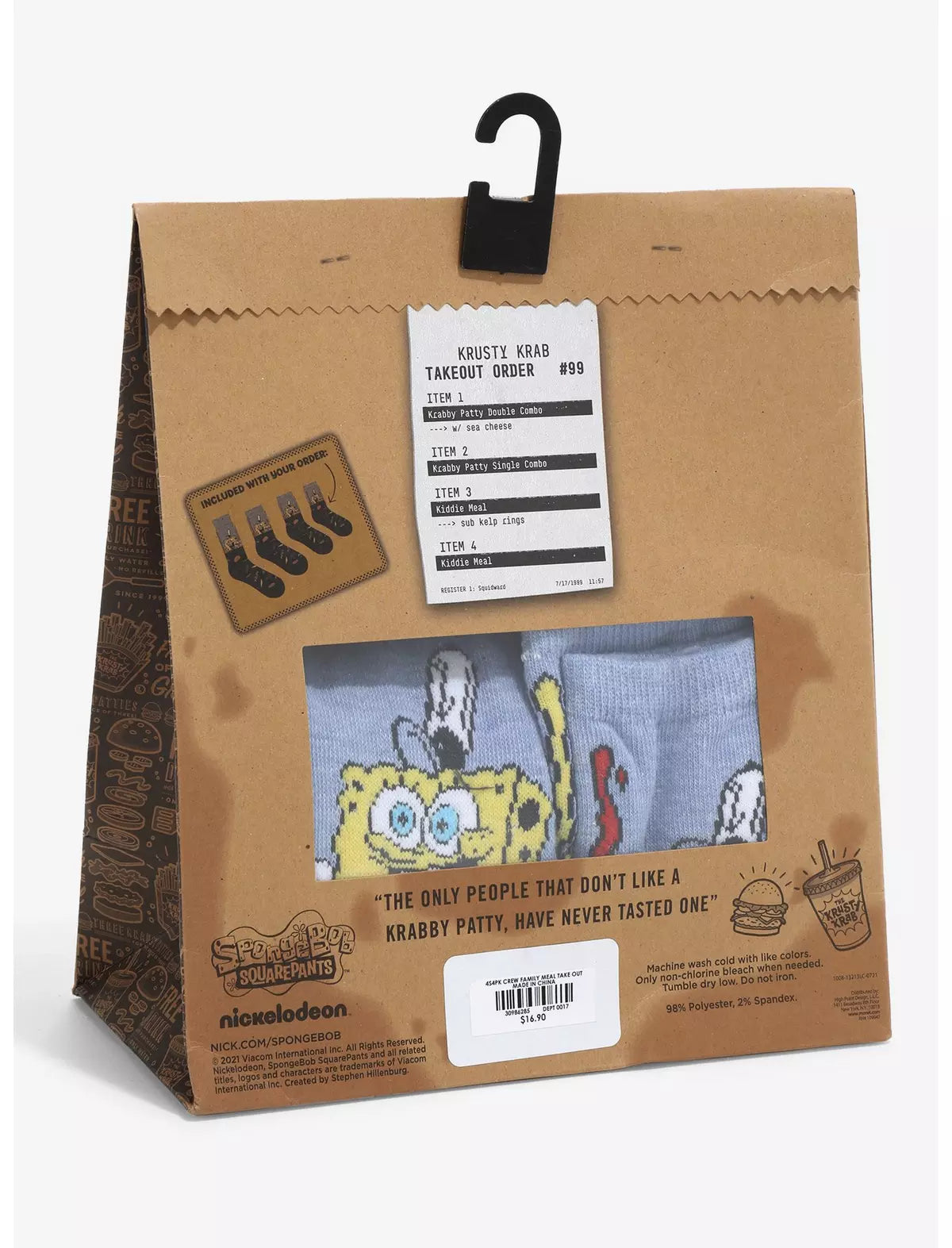 Bob Esponja Paquete Calcetines En Familia