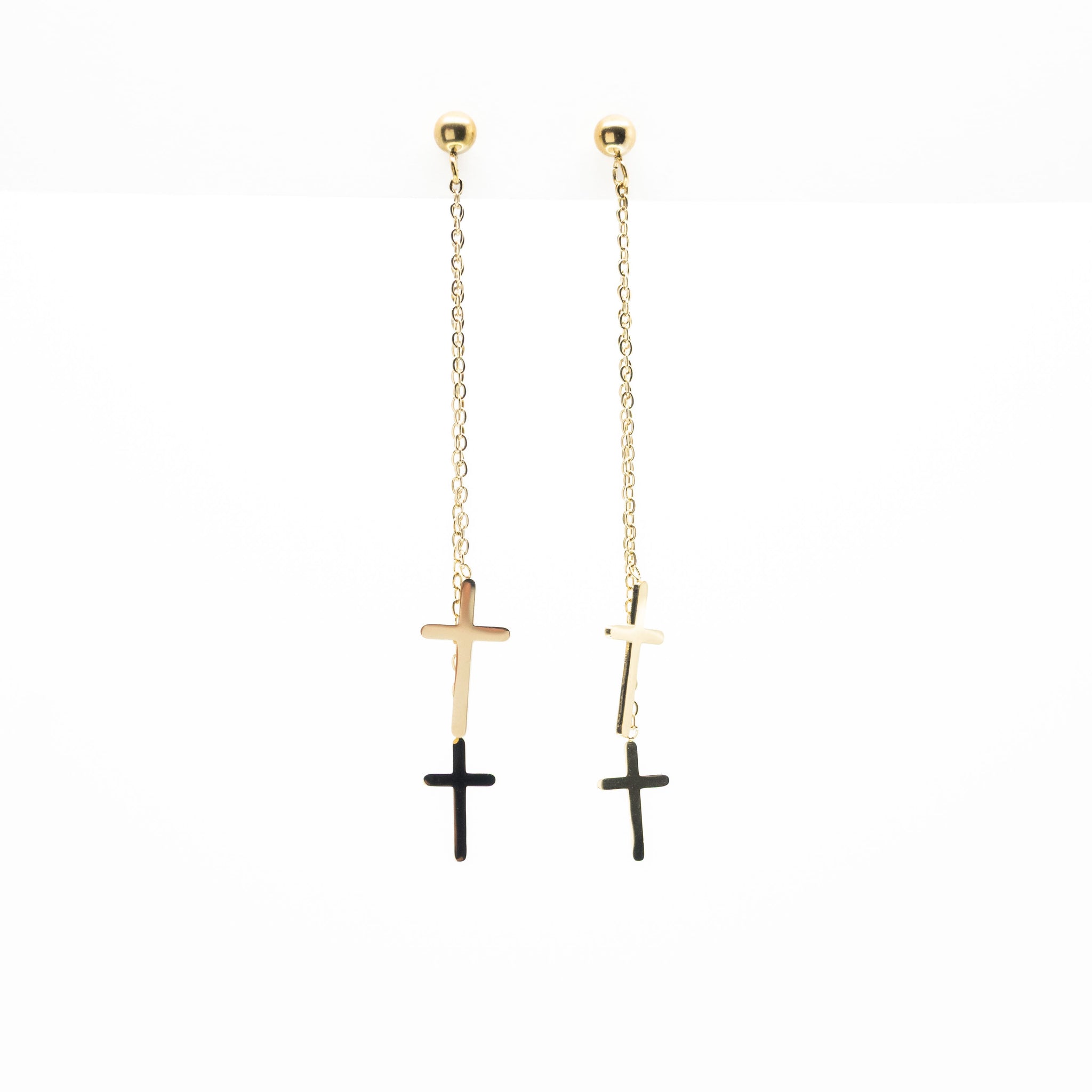 Aretes De Cruz Colgantes