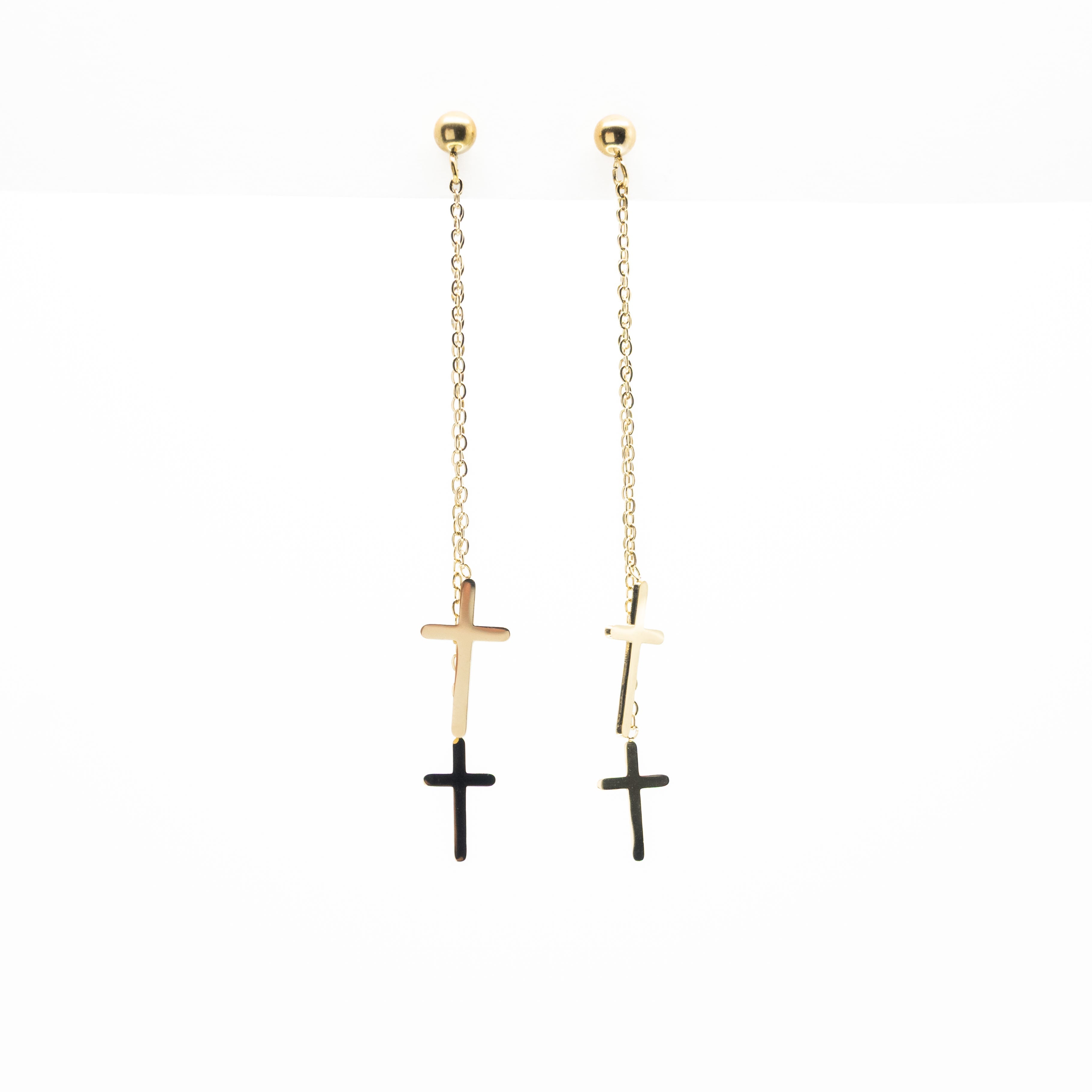 Aretes De Cruz Colgantes